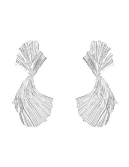 Boucle d'oreilles de fête en forme de nœud en métal argenté