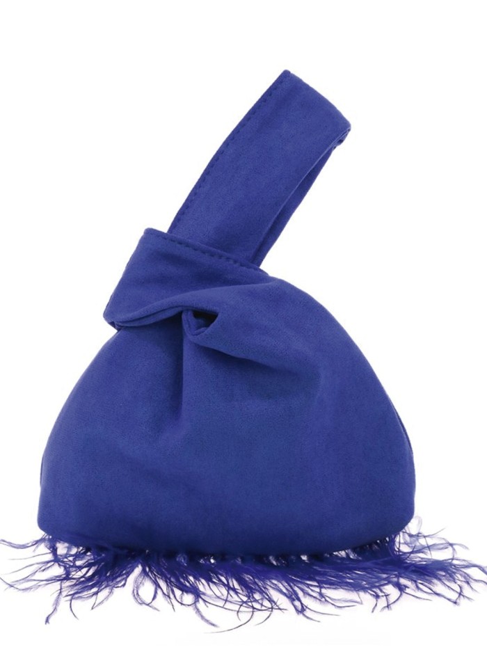 Sac à main japonais en daim avec plumes