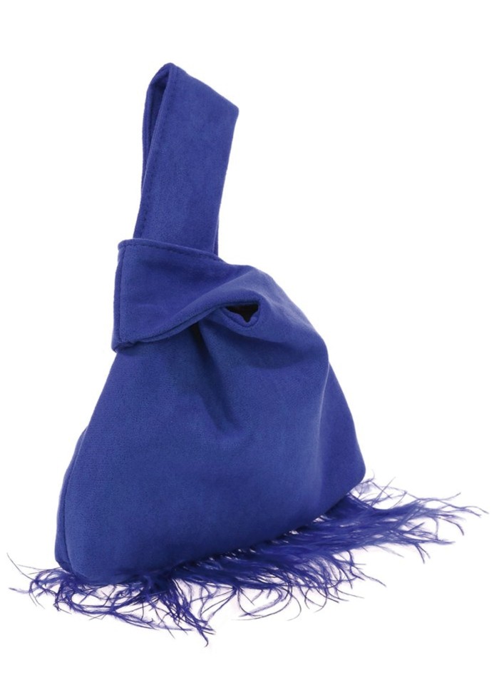 Sac à main japonais en daim avec plumes