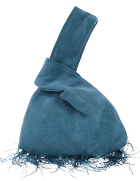 Sac à main japonais en daim avec plumes