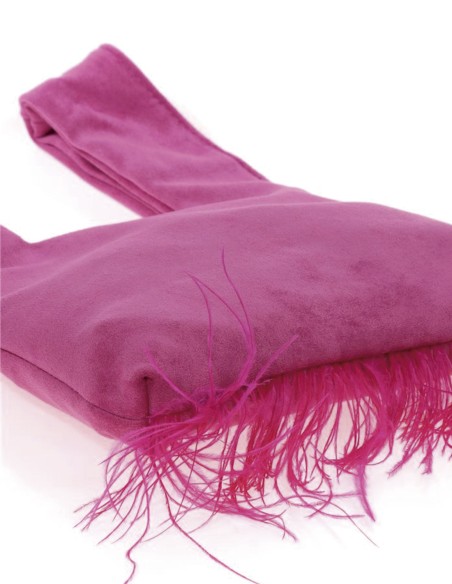 Sac à main japonais en daim avec plumes