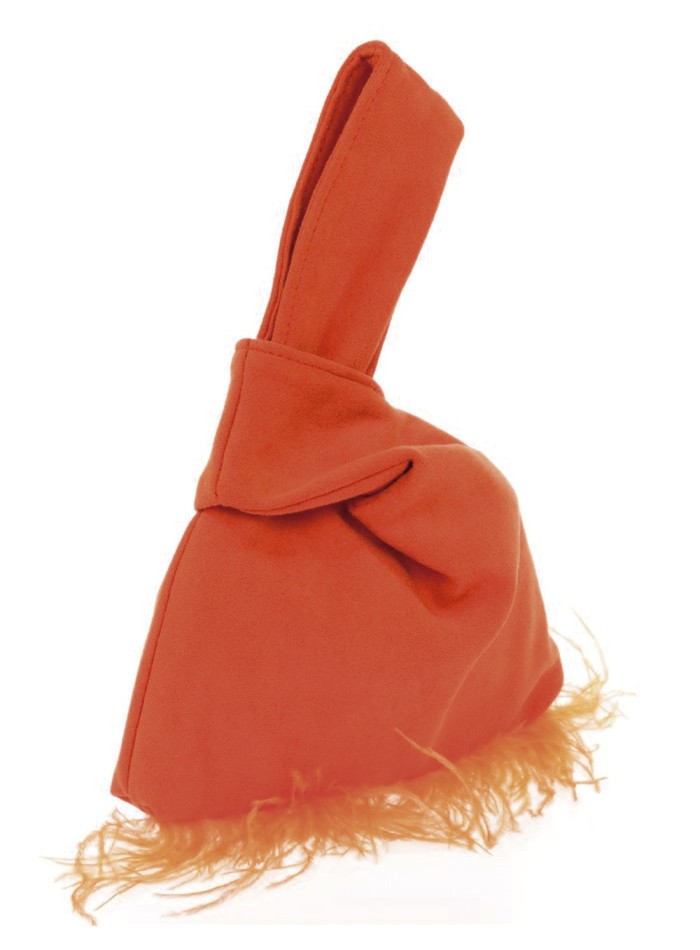 Sac à main japonais en daim avec plumes