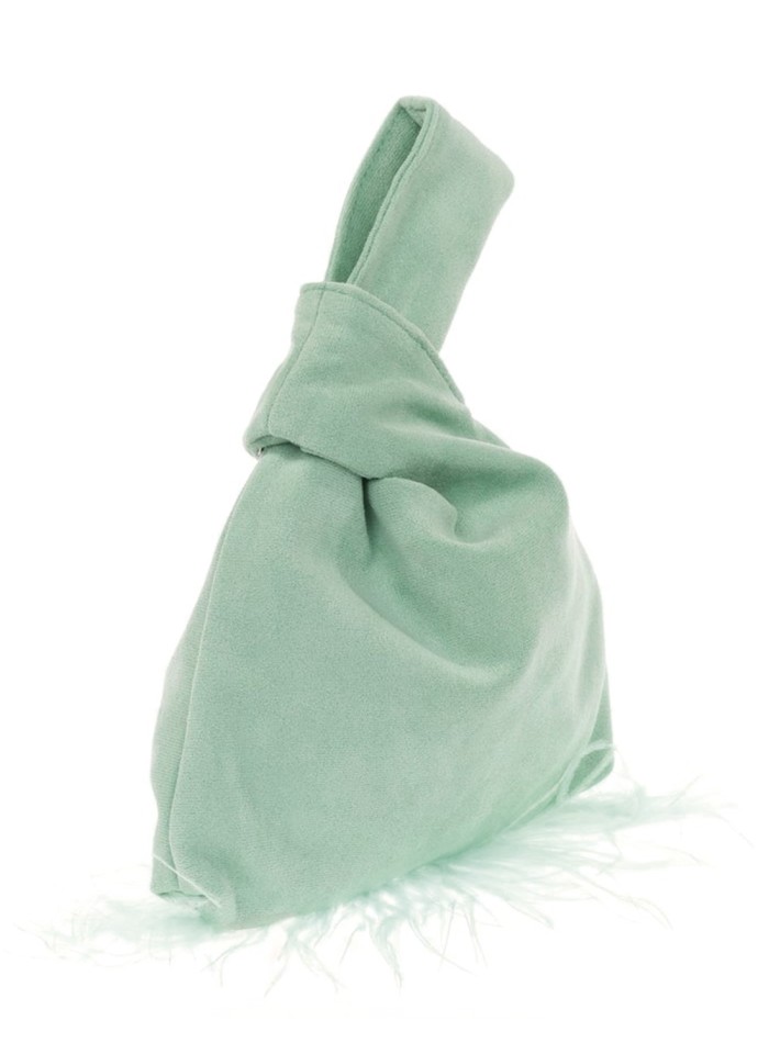 Sac à main japonais en daim avec plumes