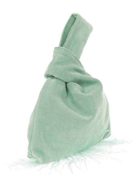 Sac à main japonais en daim avec plumes