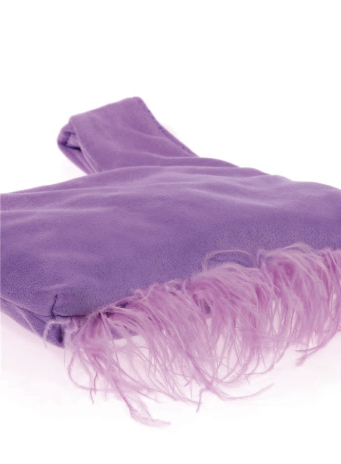 Sac à main japonais en daim avec plumes