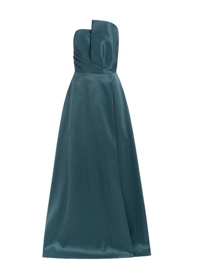Vestido de fiesta largo con escote asimétrico