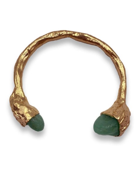 Golden green natural stone bracelet
