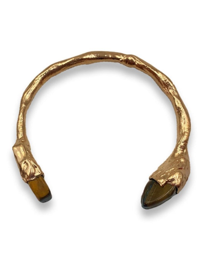 Brazalete dorado de piedra natural amatista