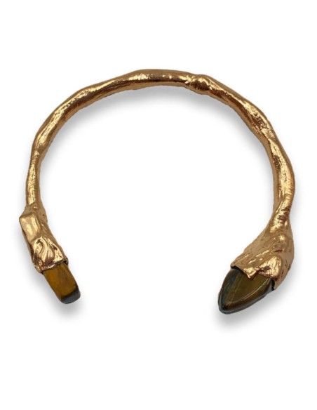 Bracelet plaqué or en pierre naturelle d'améthyste