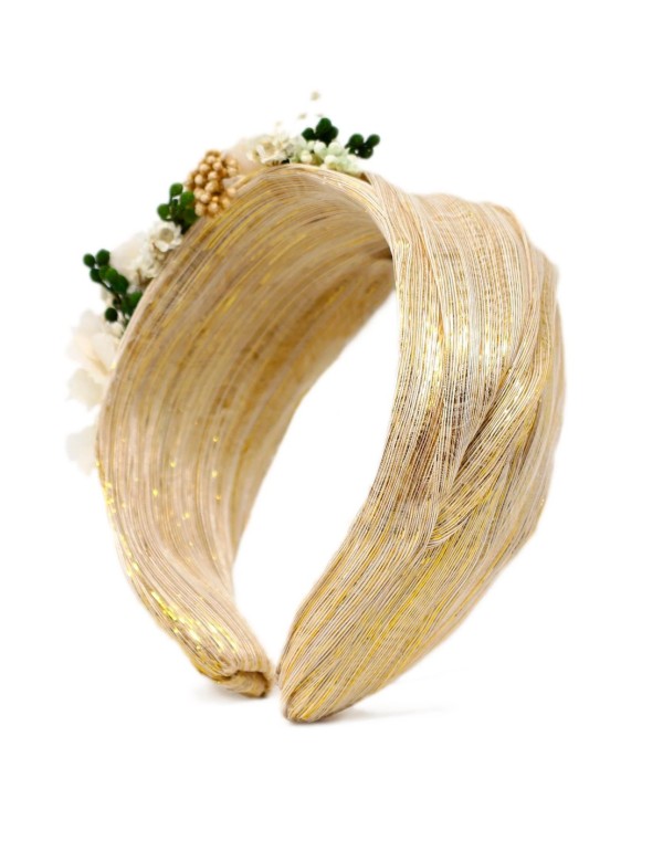 Guest headband crossed with preserved flowers 2