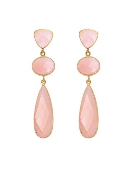 Pink chalcedony stones party earrings perfect for this spring summer season.