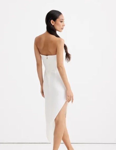 Vestido de fiesta asimétrico escote halter