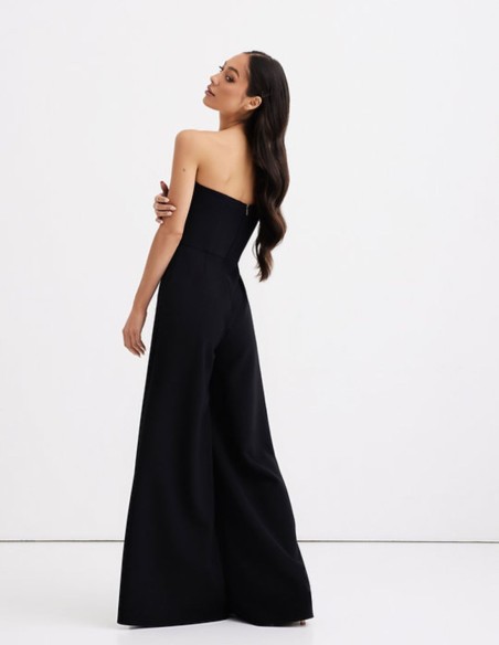 Long party jumpsuit with strapless neckline