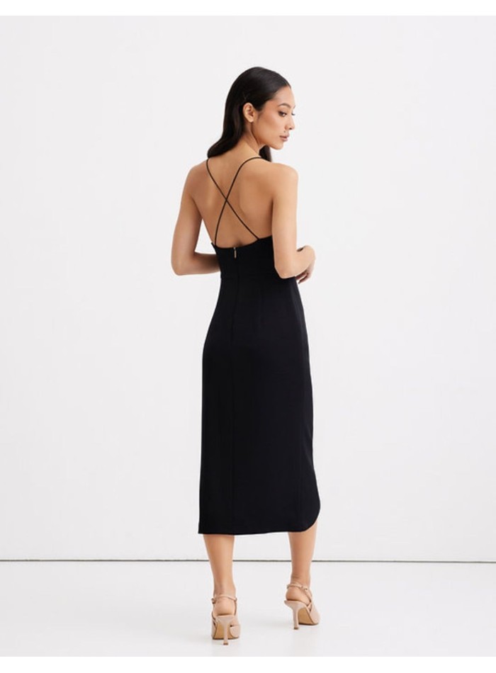 Vestido de fiesta lencero con tirantes