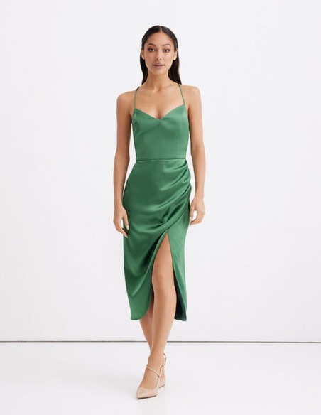 Vestido de fiesta lencero con tirantes