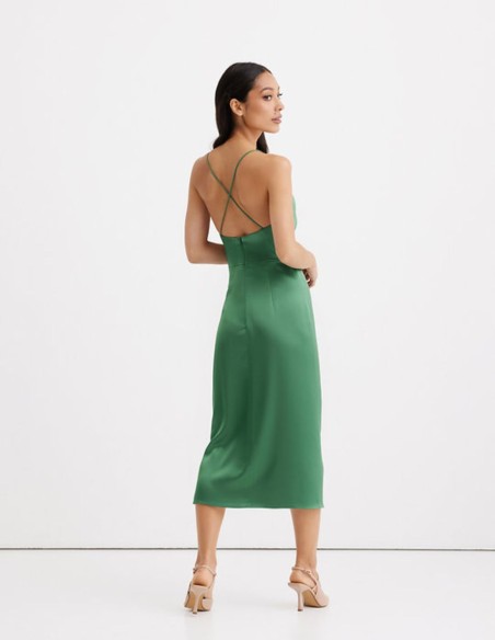 Vestido de fiesta lencero con tirantes