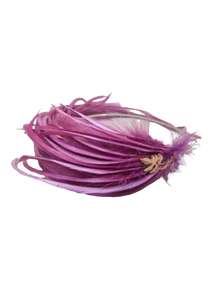 Aubergine feather guest headband