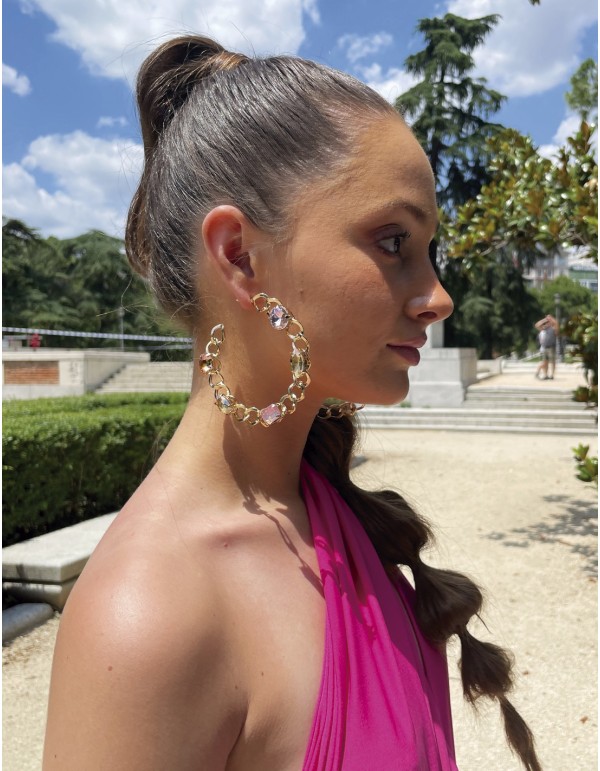 XL evening earrings with natural stones 2