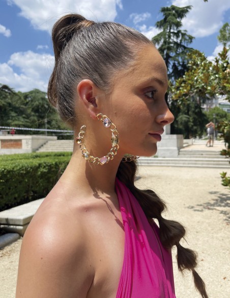 XL evening earrings with natural stones