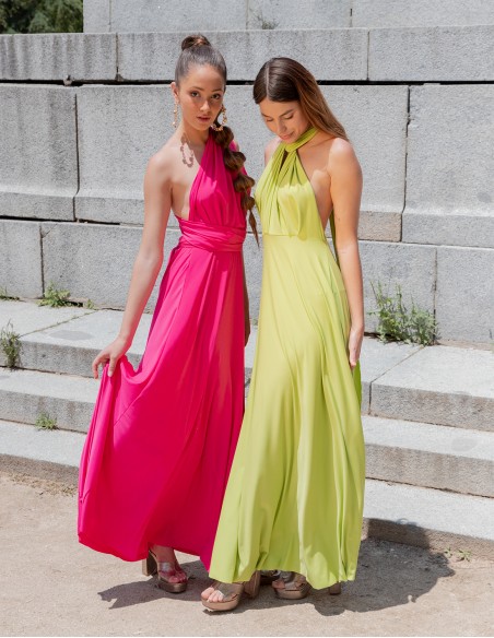 Multi-position evening long dress