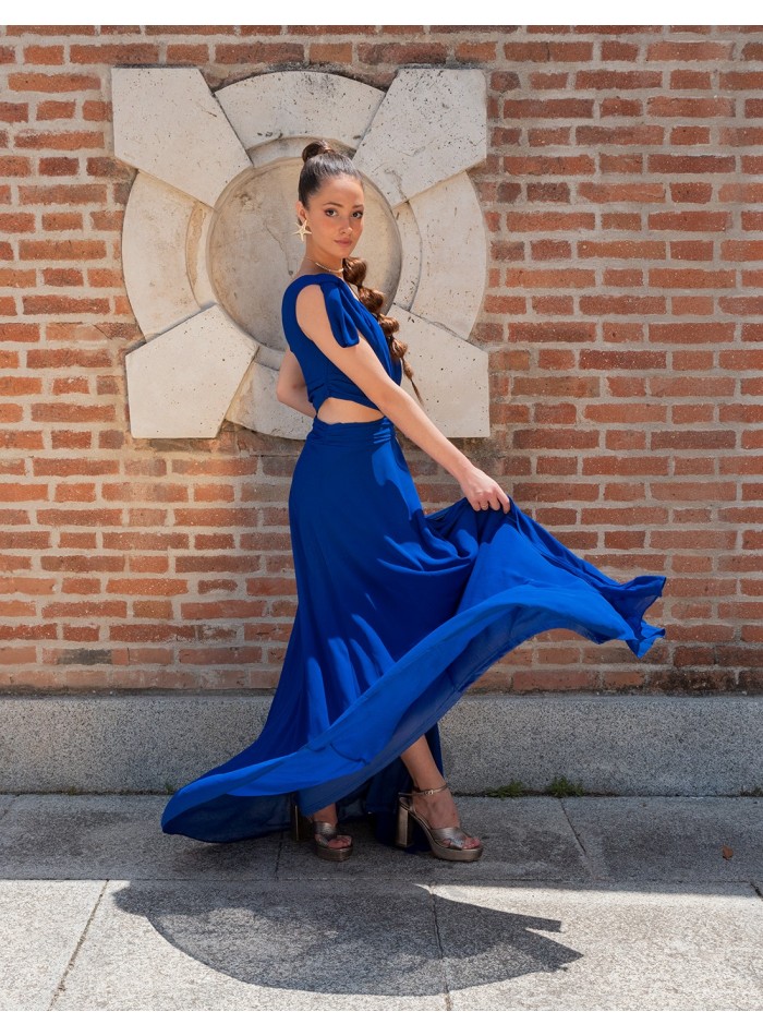 Evening dress with side cut-out and asymmetric...