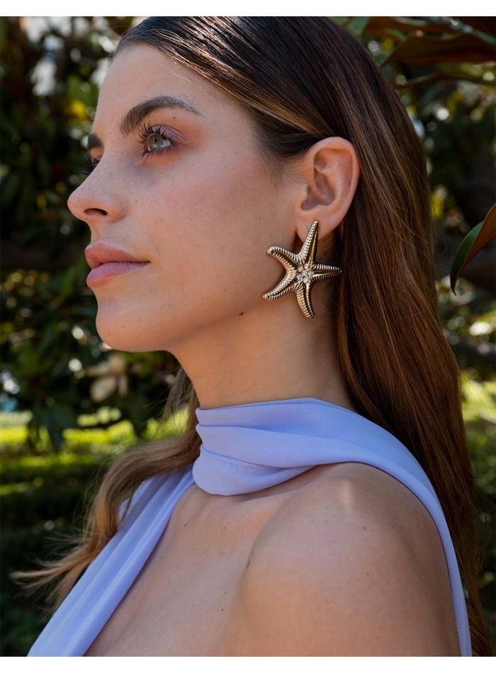 Pendientes de fiesta con forma estrella de mar