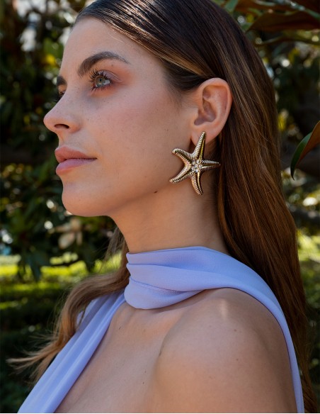 Starfish-shaped evening earrings