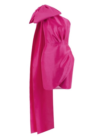 Robe asymétrique avec nœud à l'épaule - Teresa Andrés Gonzalvo