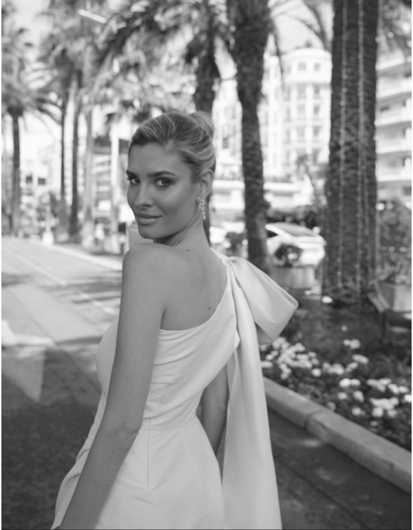 Vestido de fiesta asimétrico con lazo al hombro - Teresa... 2