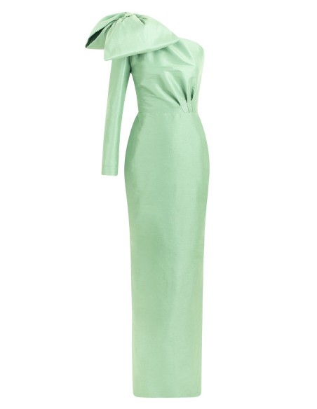 Robe longue de fête à encolure asymétrique et dentelle - Teresa Andrés Gonzalvo