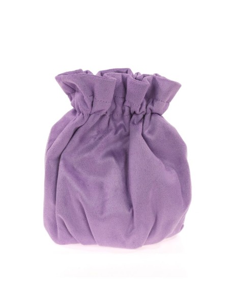 Suede effect bowler bag with chain