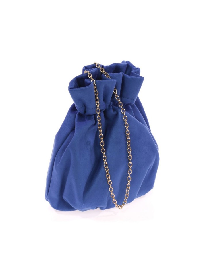 Bolso bombonera efecto ante con cadena