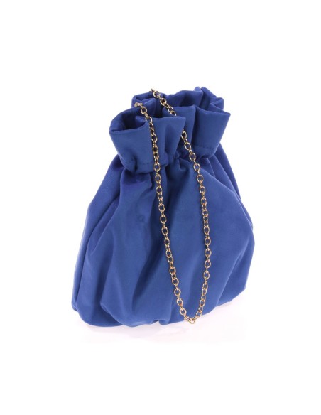Suede effect bowler bag with chain