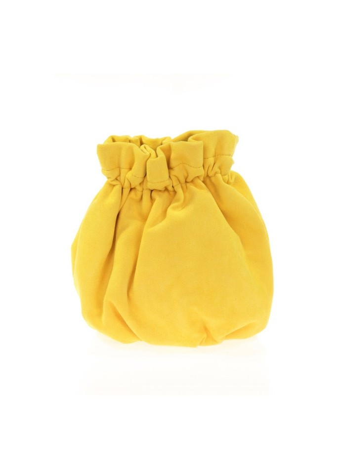 Suede effect bowler bag with chain