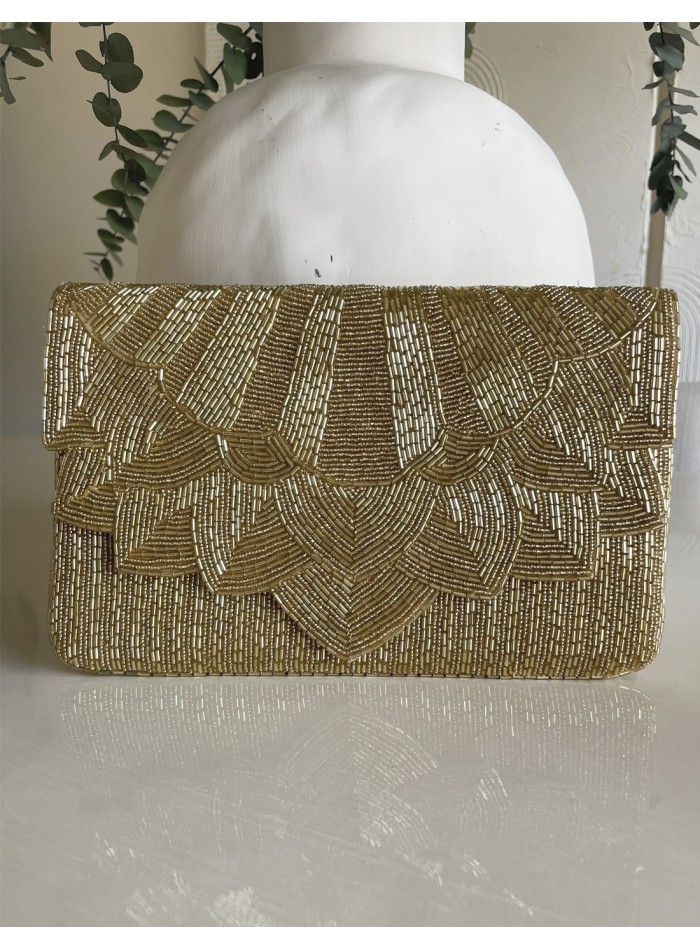 Gold rhinestone evening clutch for guests