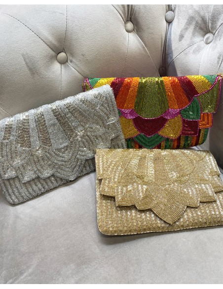 Gold rhinestone evening clutch for guests