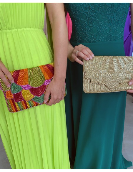 Gold rhinestone evening clutch for guests