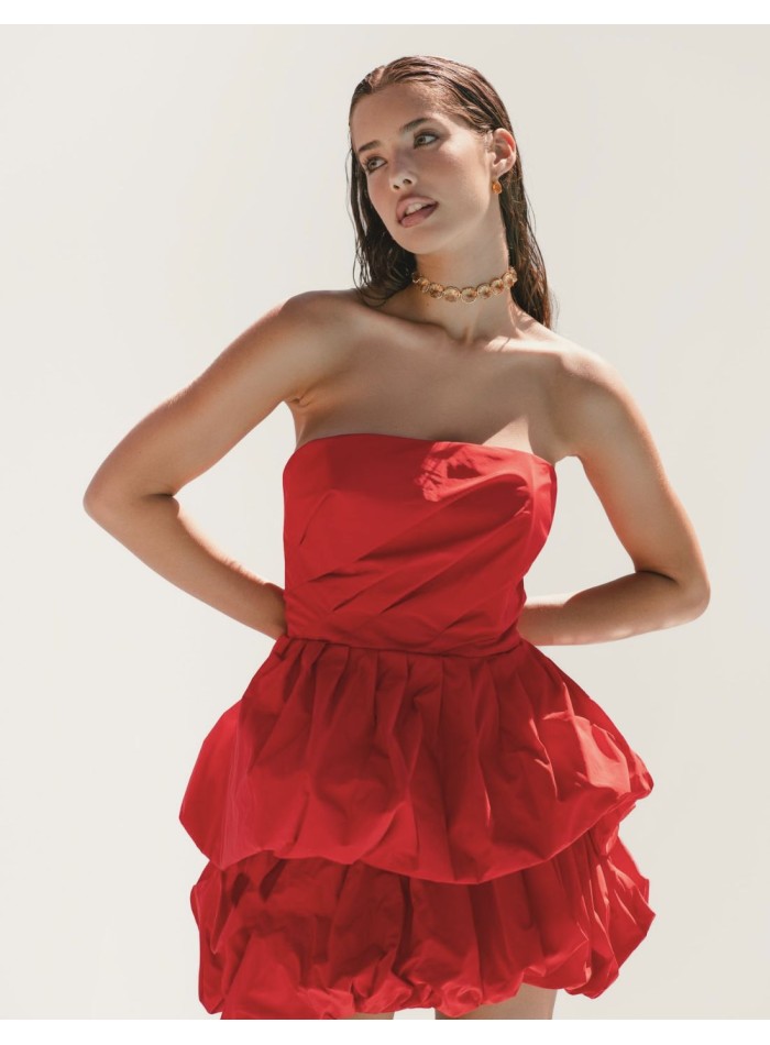 Short strapless evening dress