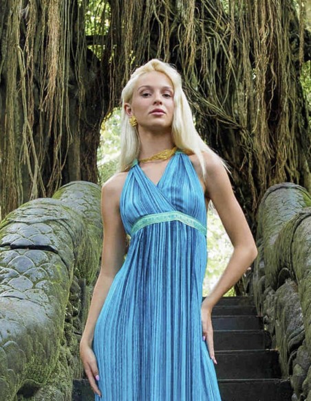 Tour de cou en plaqué or avec surface plate gaufrée