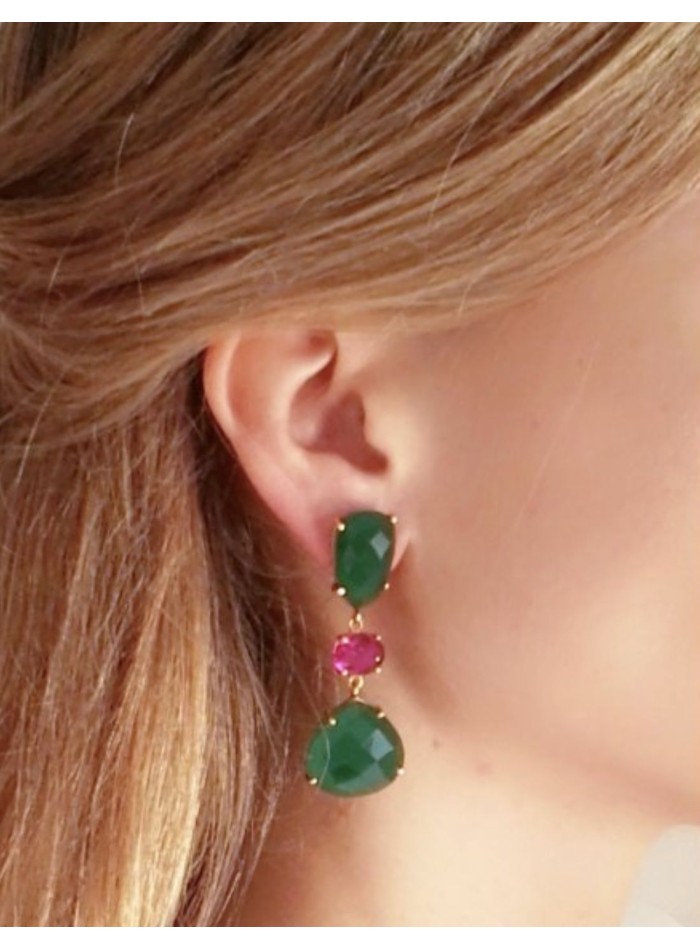 Party earrings made in 925 silver with 24K gold plated, perfect for any occasion.