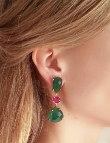 Party earrings made in 925 silver with 24K gold plated, perfect for any occasion.