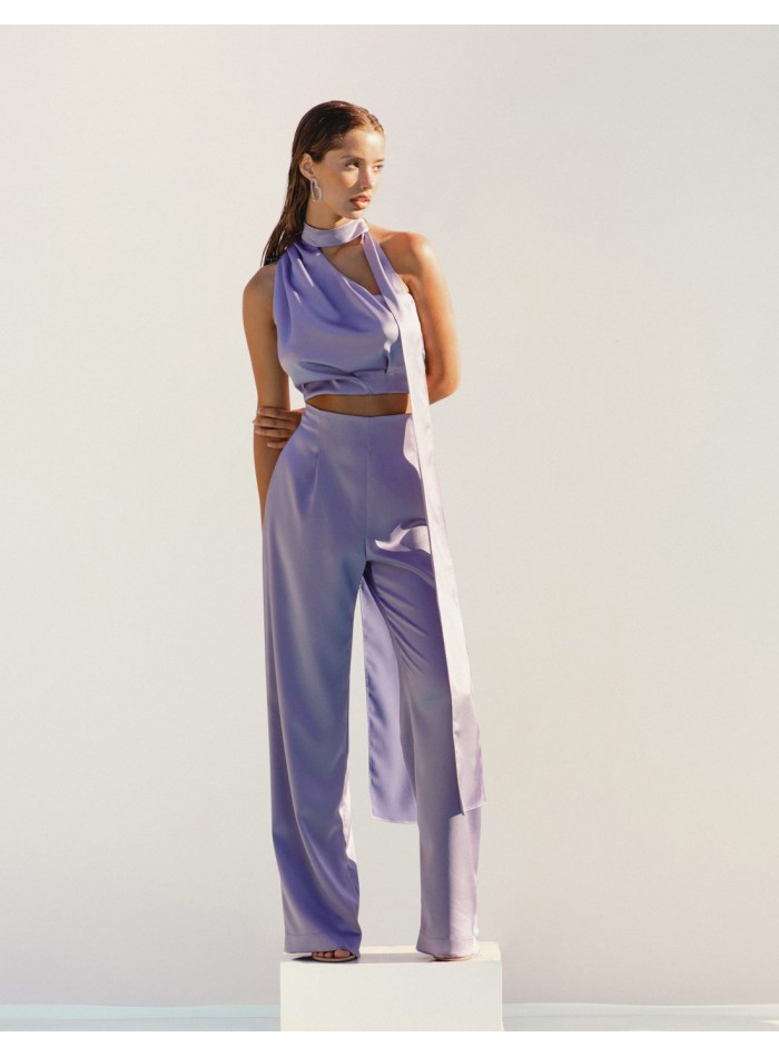 Fluid high waist long party pants for guest