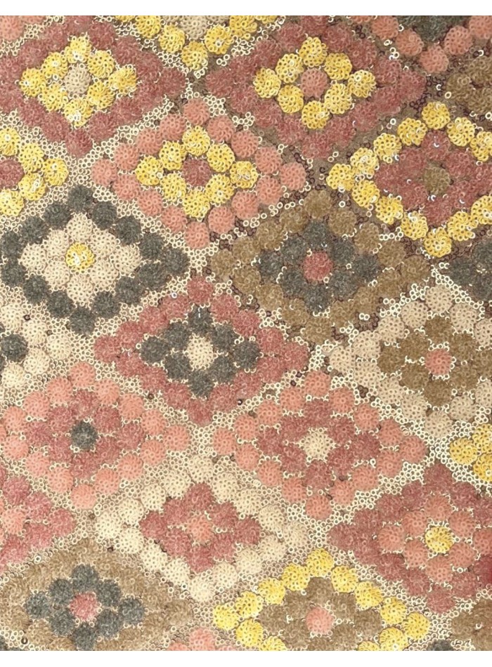 Vestido largo con lentejuelas y falda satinada