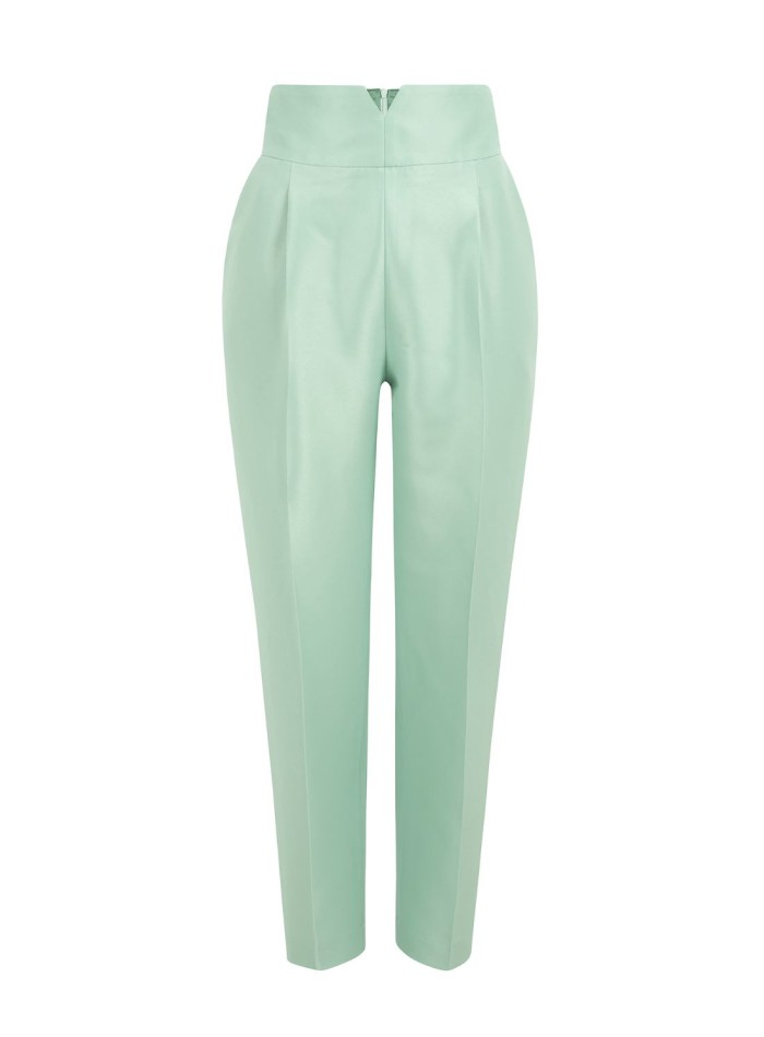 Pantalon à taille large et à plis avec ceinture...