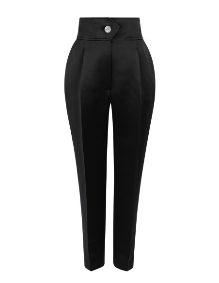 Pantalón largo de pinzas con cinturilla ancha