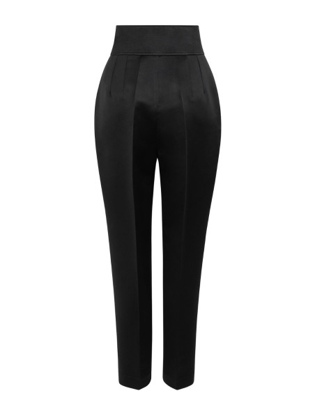 Pantalon à taille large et à plis avec ceinture large