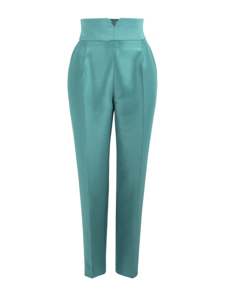 Pantalón largo de pinzas con cinturilla ancha