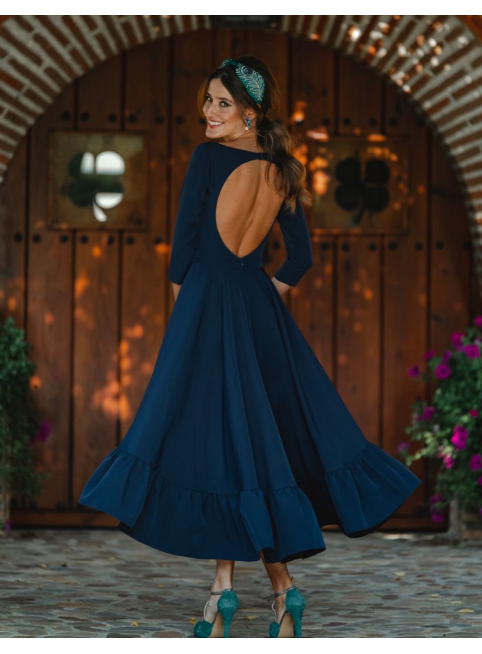 Vestido de fiesta midi con espalda descubierta...