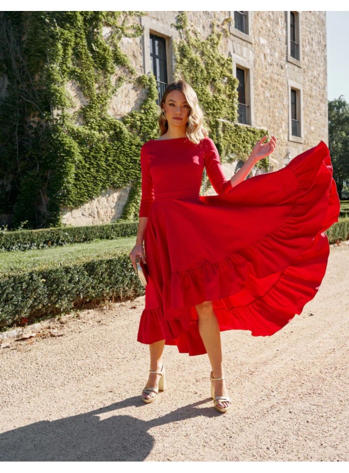 Robe de soirée midi avec dos ouvert - Invitada...