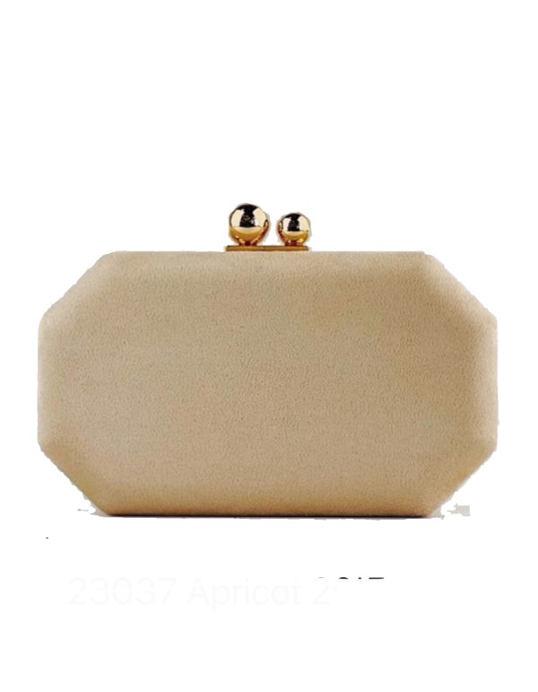 Suede evening clutch bag with metallic fastening 2